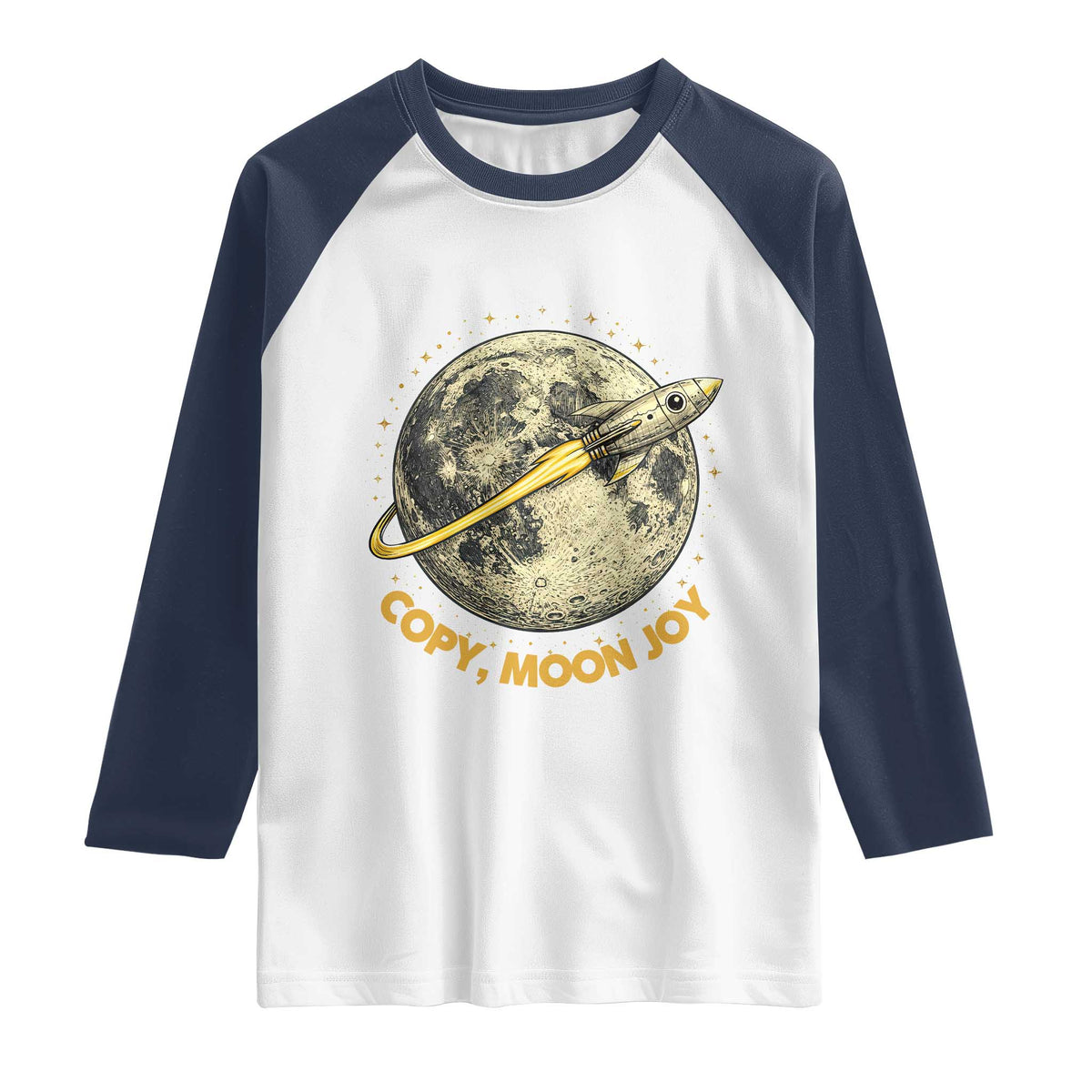 Copy Moon Joy Space Lover Lunar Mission Raglan Shirt Astronaut Sci Fi Graphic