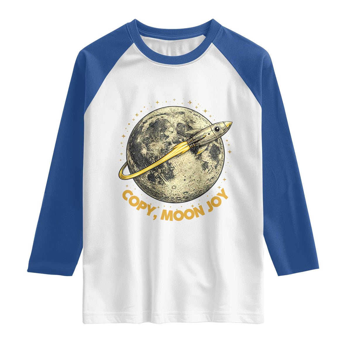 Copy Moon Joy Space Lover Lunar Mission Raglan Shirt Astronaut Sci Fi Graphic