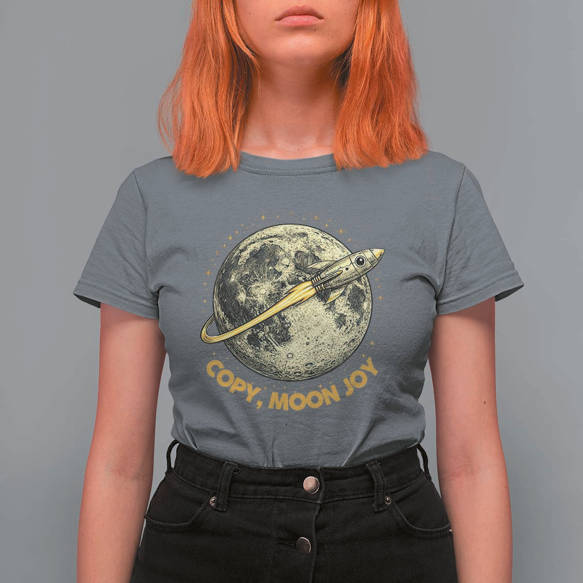 Copy Moon Joy Space Lover Lunar Mission T Shirt For Women Astronaut Sci Fi Graphic