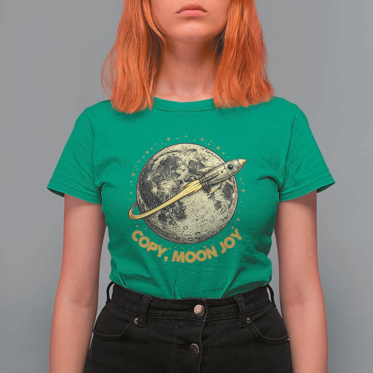 Copy Moon Joy Space Lover Lunar Mission T Shirt For Women Astronaut Sci Fi Graphic
