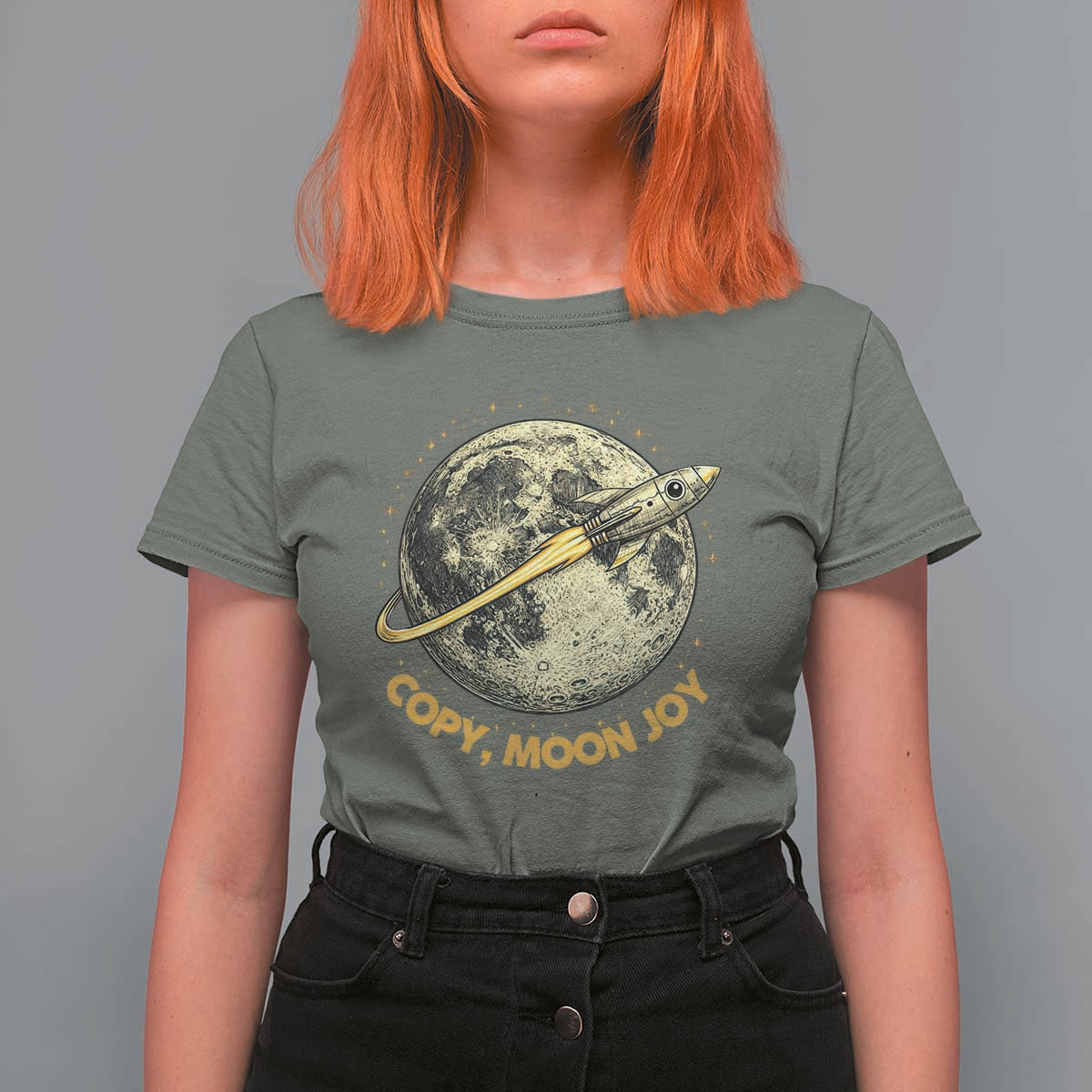Copy Moon Joy Space Lover Lunar Mission T Shirt For Women Astronaut Sci Fi Graphic