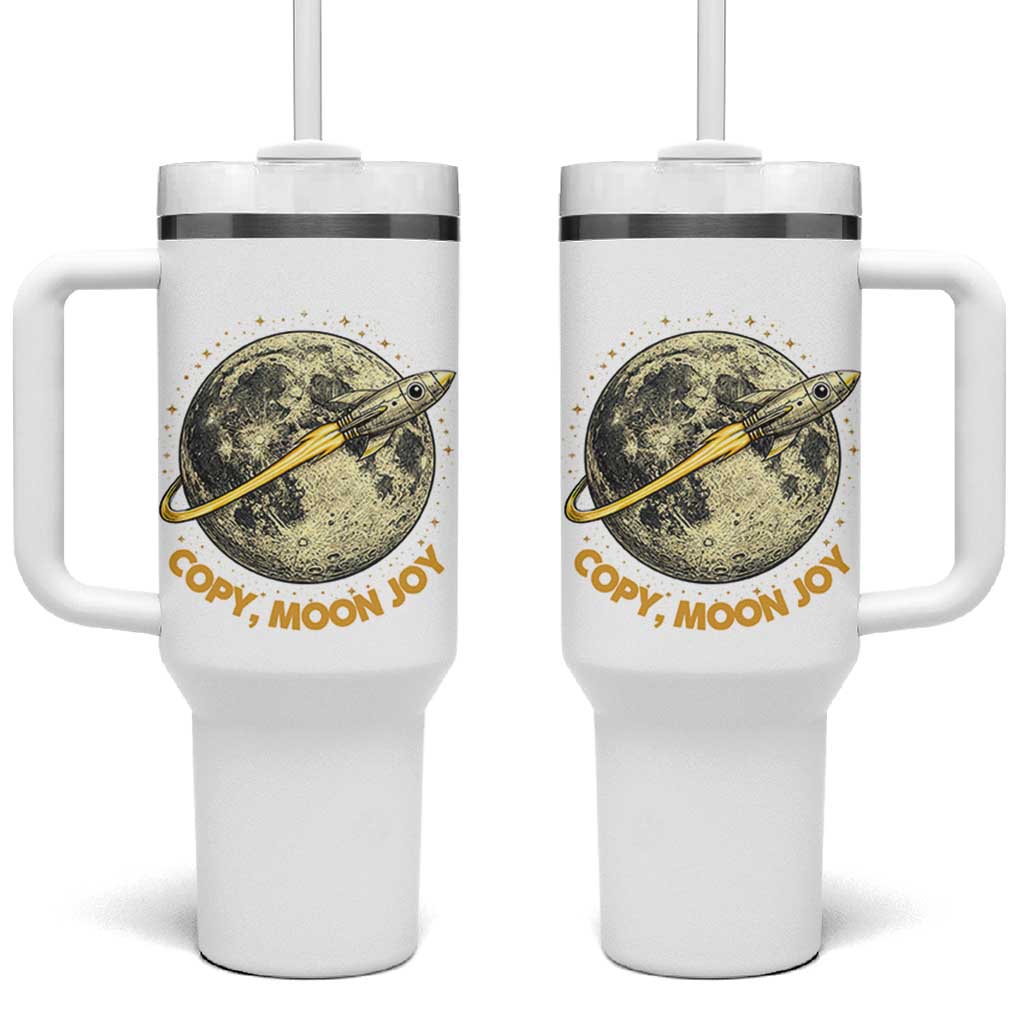 Copy Moon Joy Space Lover Lunar Mission Tumbler With Handle Astronaut Sci Fi Graphic
