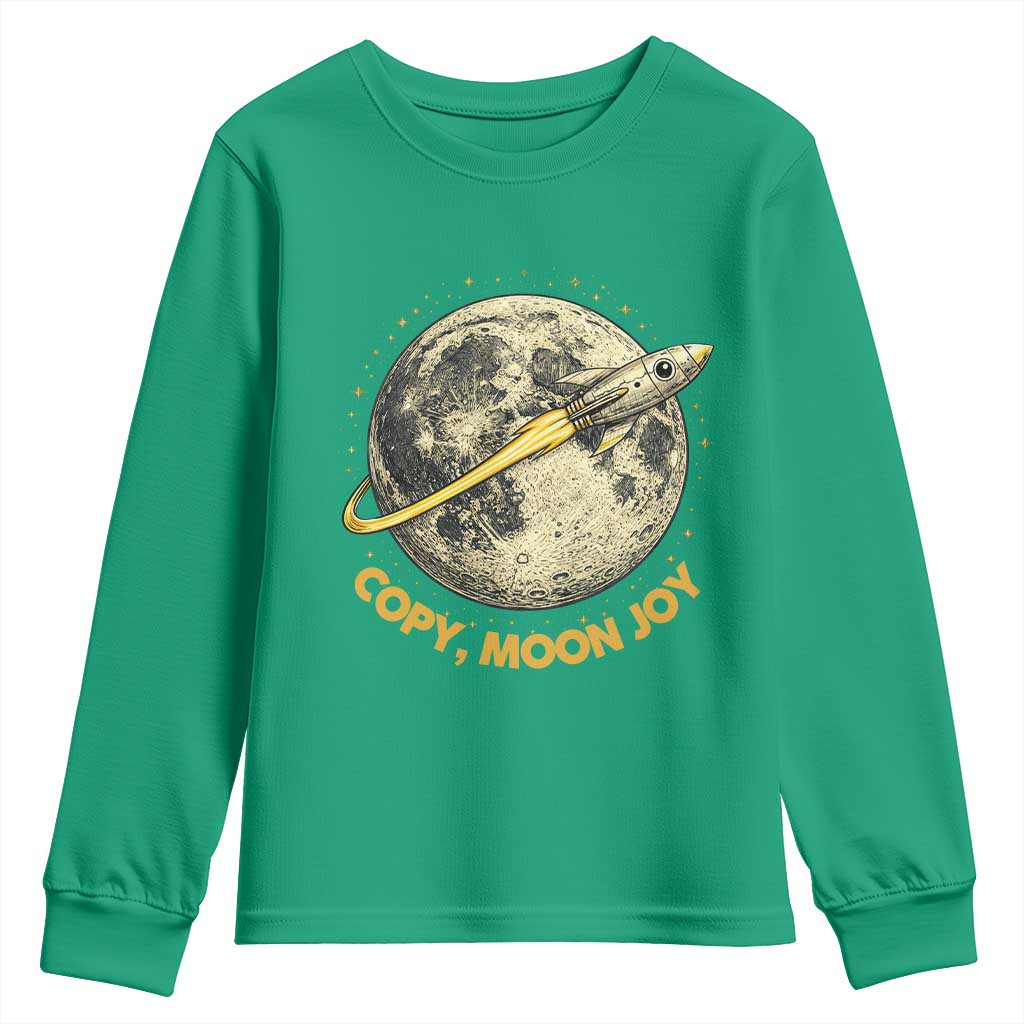 Copy Moon Joy Space Lover Lunar Mission Youth Sweatshirt Astronaut Sci Fi Graphic
