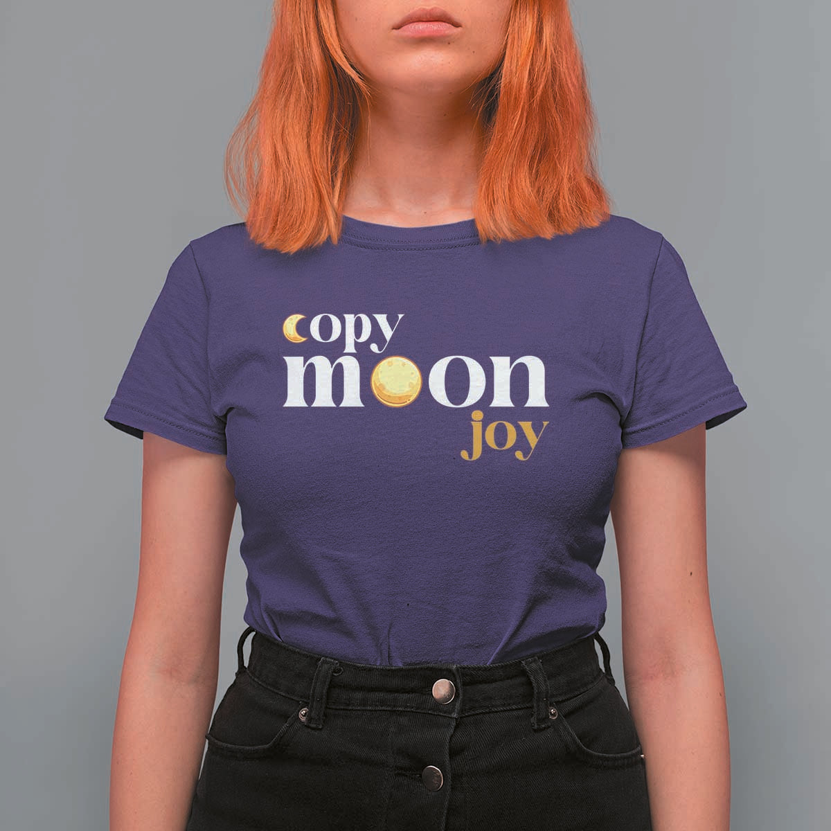 Copy Moon Joy Statement Full Moon T Shirt For Women Space Exploration Lunar Journey 2026
