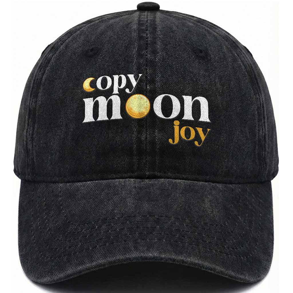 Copy Moon Joy Statement Full Moon Washed Cotton Baseball Cap Space Exploration Lunar Journey 2026