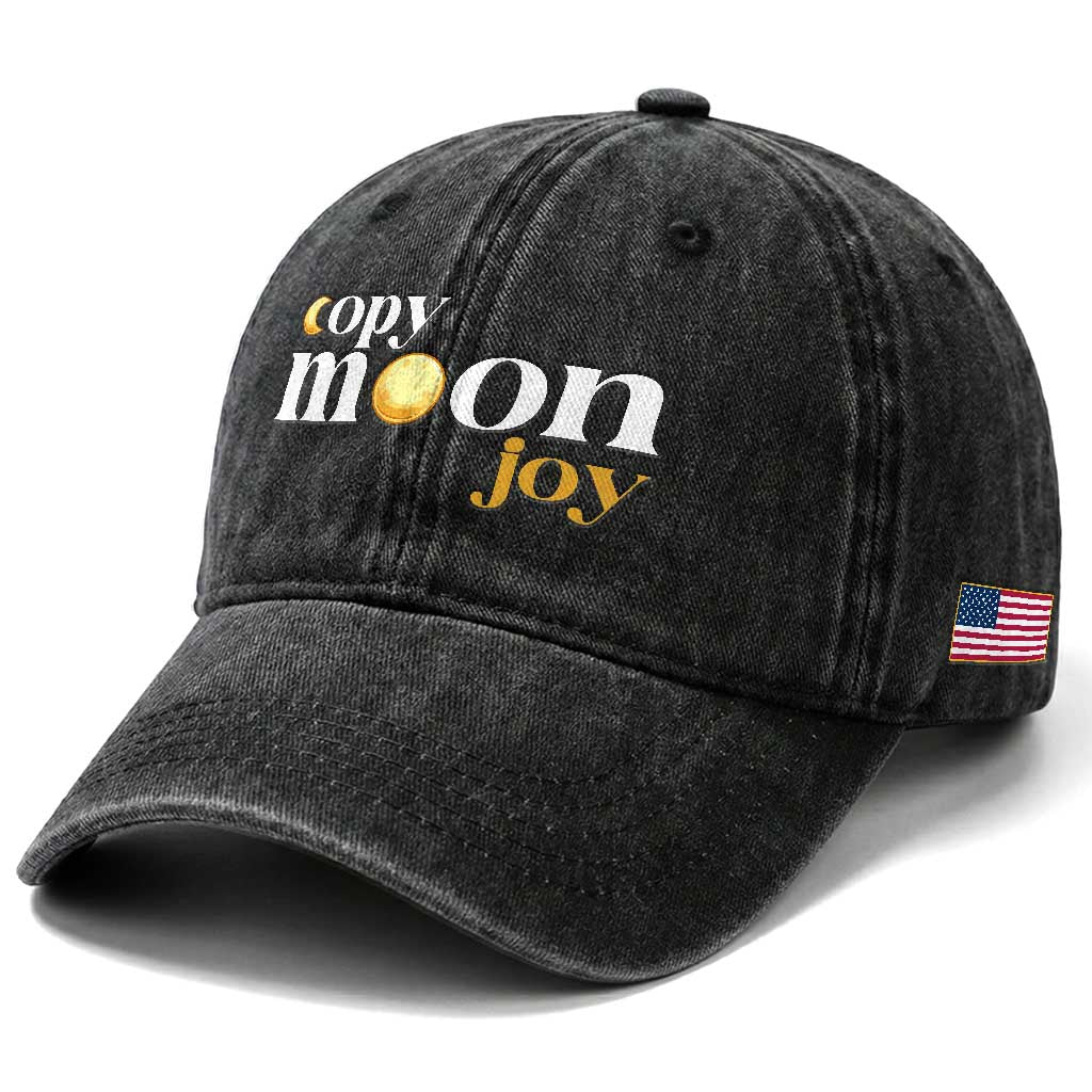 Copy Moon Joy Statement Full Moon Washed Cotton Baseball Cap Space Exploration Lunar Journey 2026