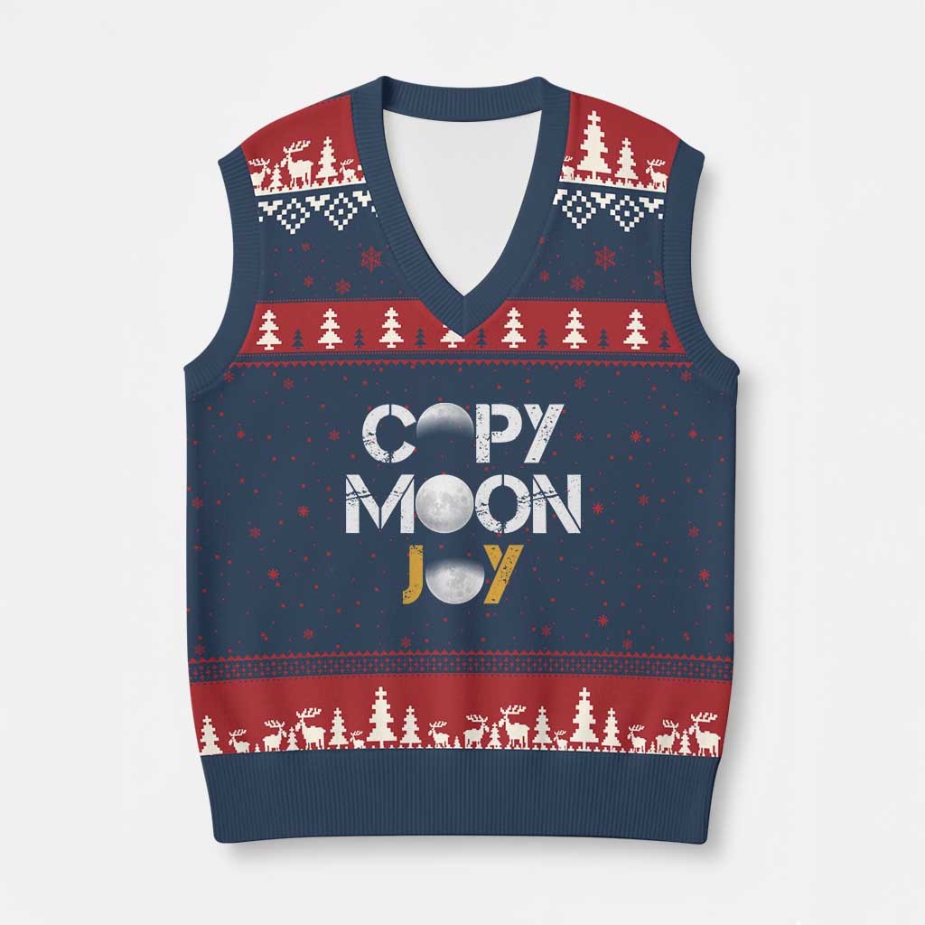 Lunar Mission Astronaut Space Lover V-Neck Knit Sweater Vest Copy Moon Joy Sci Fi Graphic