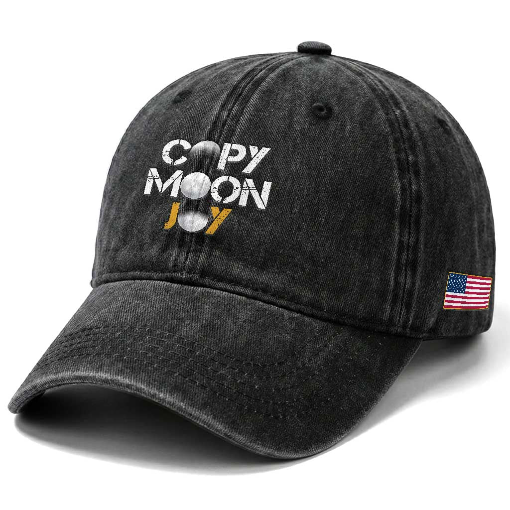 Lunar Mission Astronaut Space Lover Washed Cotton Baseball Cap Copy Moon Joy Sci Fi Graphic