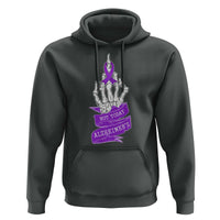 Not Today Alzheimers Hoodie Funny Skeleton Middle Finger Purple Ribbon