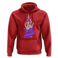 Not Today Alzheimers Hoodie Funny Skeleton Middle Finger Purple Ribbon