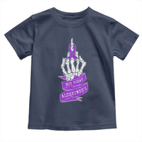 Not Today Alzheimers Toddler T Shirt Funny Skeleton Middle Finger Purple Ribbon