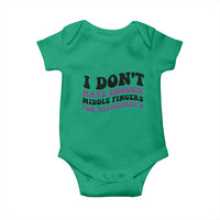 I Dont Have Enough Middle Fingers For Alzheimers Baby Onesie Groovy Purple Retro