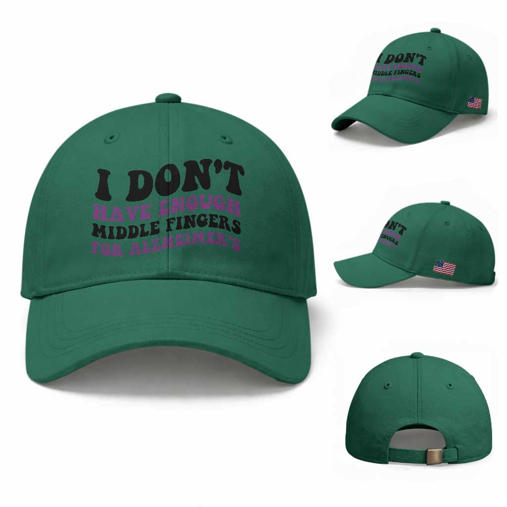 I Dont Have Enough Middle Fingers For Alzheimers Baseball Cap Groovy Purple Retro