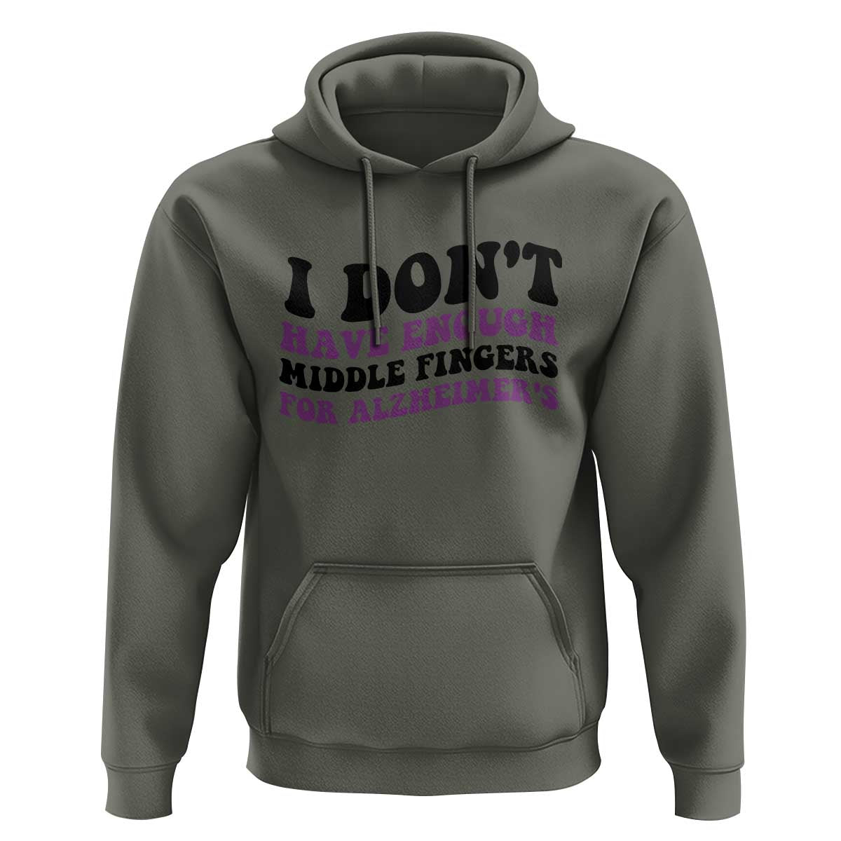 I Dont Have Enough Middle Fingers For Alzheimers Hoodie Groovy Purple Retro