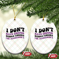 I Dont Have Enough Middle Fingers For Alzheimers Ceramic Ornament Groovy Purple Retro