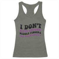 I Dont Have Enough Middle Fingers For Alzheimers Racerback Tank Top Groovy Purple Retro