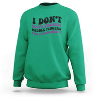 I Dont Have Enough Middle Fingers For Alzheimers Sweatshirt Groovy Purple Retro