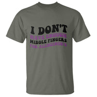 I Dont Have Enough Middle Fingers For Alzheimers T Shirt Groovy Purple Retro