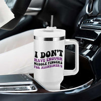 I Dont Have Enough Middle Fingers For Alzheimers Tumbler With Handle Groovy Purple Retro