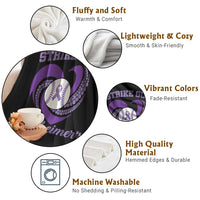 Strike Out Alzheimers Throw Blanket Purple Ribbon Baseball Hope Support