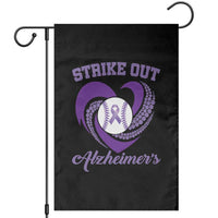 Strike Out Alzheimers Garden Flag Purple Ribbon Baseball Hope Support