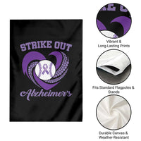 Strike Out Alzheimers Garden Flag Purple Ribbon Baseball Hope Support