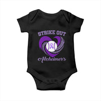 Strike Out Alzheimers Baby Onesie Purple Ribbon Baseball Hope Support