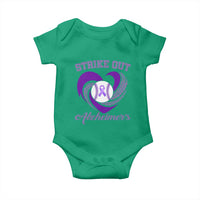 Strike Out Alzheimers Baby Onesie Purple Ribbon Baseball Hope Support