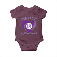 Strike Out Alzheimers Baby Onesie Purple Ribbon Baseball Hope Support