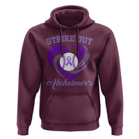 Strike Out Alzheimers Hoodie Purple Ribbon Baseball Hope Support