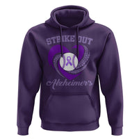 Strike Out Alzheimers Hoodie Purple Ribbon Baseball Hope Support
