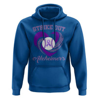 Strike Out Alzheimers Hoodie Purple Ribbon Baseball Hope Support