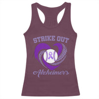 Strike Out Alzheimers Racerback Tank Top Purple Ribbon Baseball Hope Support