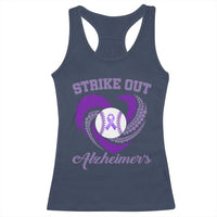 Strike Out Alzheimers Racerback Tank Top Purple Ribbon Baseball Hope Support