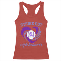Strike Out Alzheimers Racerback Tank Top Purple Ribbon Baseball Hope Support