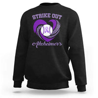 Strike Out Alzheimers Sweatshirt Purple Ribbon Baseball Hope Support