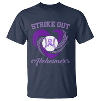 Strike Out Alzheimers T Shirt Purple Ribbon Baseball Hope Support