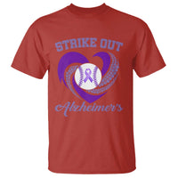 Strike Out Alzheimers T Shirt Purple Ribbon Baseball Hope Support
