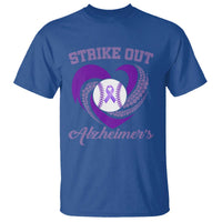 Strike Out Alzheimers T Shirt Purple Ribbon Baseball Hope Support