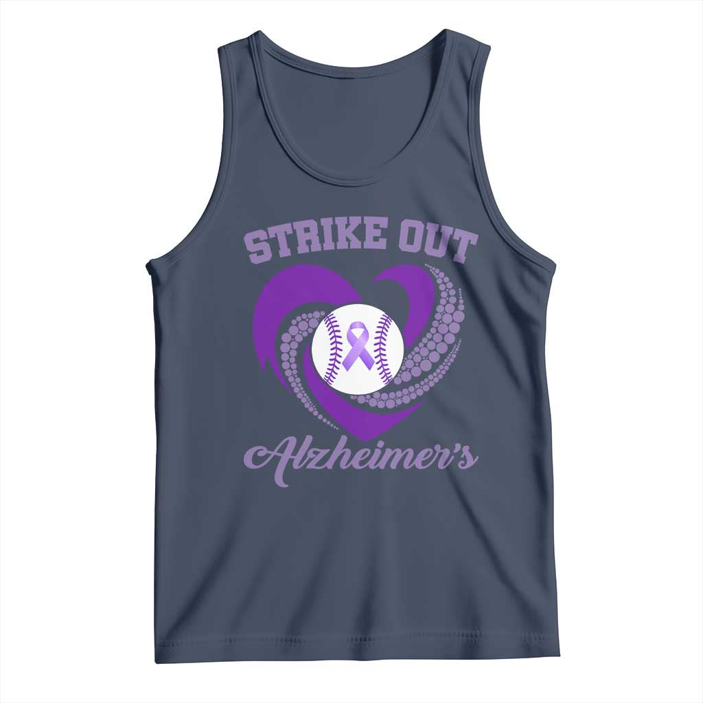 Strike Out Alzheimers Tank Top Purple Ribbon Baseball Hope Support