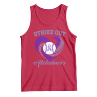 Strike Out Alzheimers Tank Top Purple Ribbon Baseball Hope Support