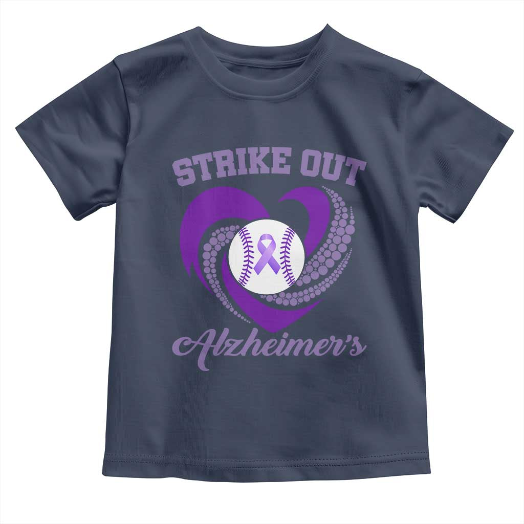 Strike Out Alzheimers Toddler T Shirt Purple Ribbon Baseball Hope Support