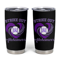 Strike Out Alzheimers Tumbler Cup Purple Ribbon Baseball Hope Support