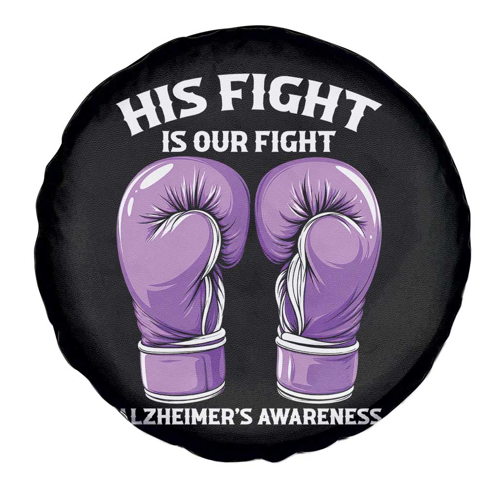 Purple Boxing Gloves Alzheimers Support Spare Tire Cover His Fight Our Fight