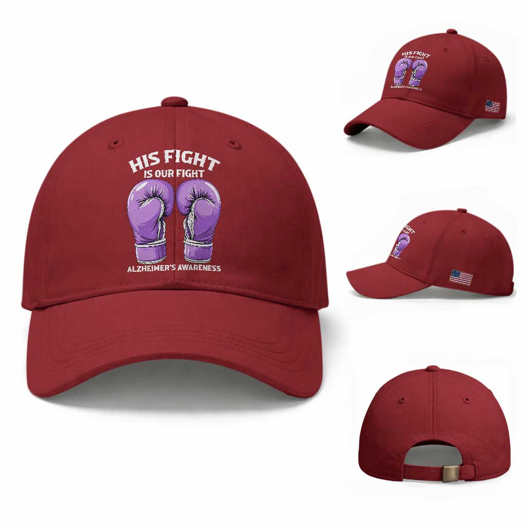 Purple Boxing Gloves Alzheimers Support Baseball Cap His Fight Our Fight