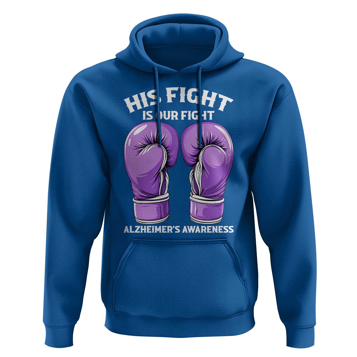 Purple Boxing Gloves Alzheimers Support Hoodie His Fight Our Fight