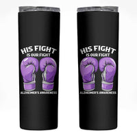 Purple Boxing Gloves Alzheimers Support Skinny Tumbler His Fight Our Fight
