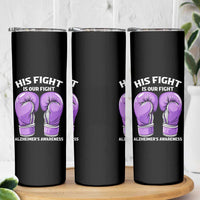Purple Boxing Gloves Alzheimers Support Skinny Tumbler His Fight Our Fight