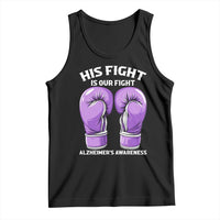 Purple Boxing Gloves Alzheimers Support Tank Top His Fight Our Fight