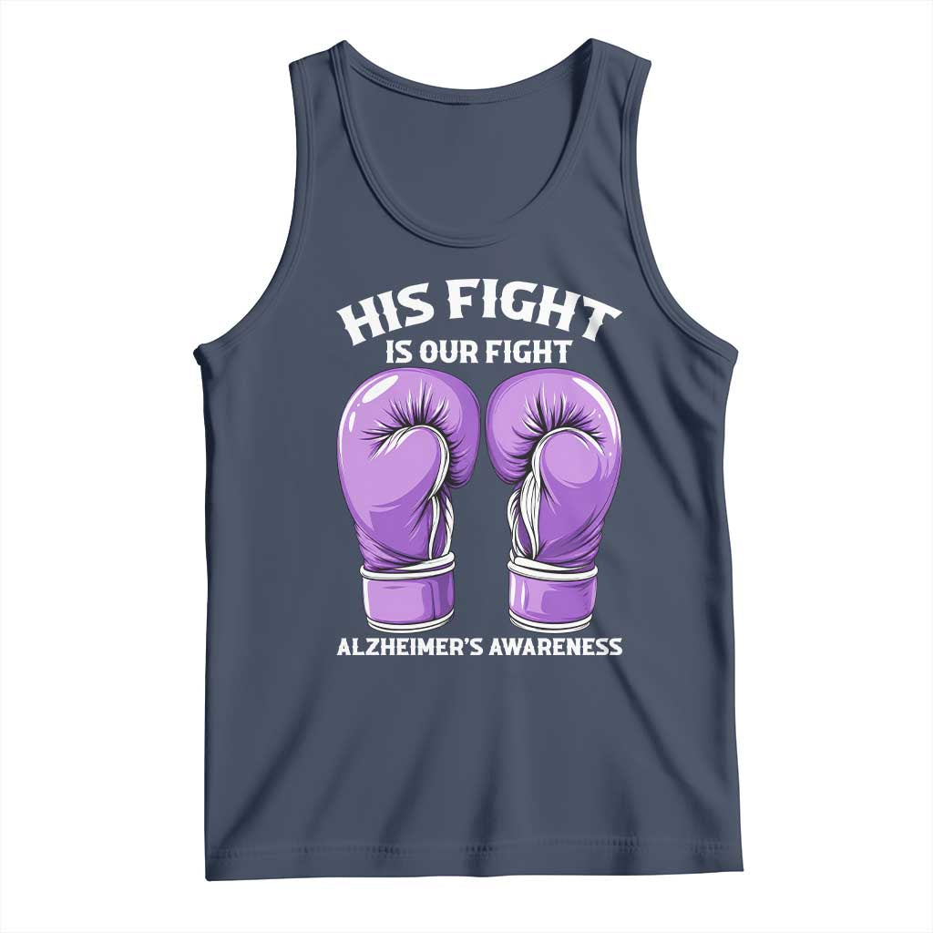 Purple Boxing Gloves Alzheimers Support Tank Top His Fight Our Fight